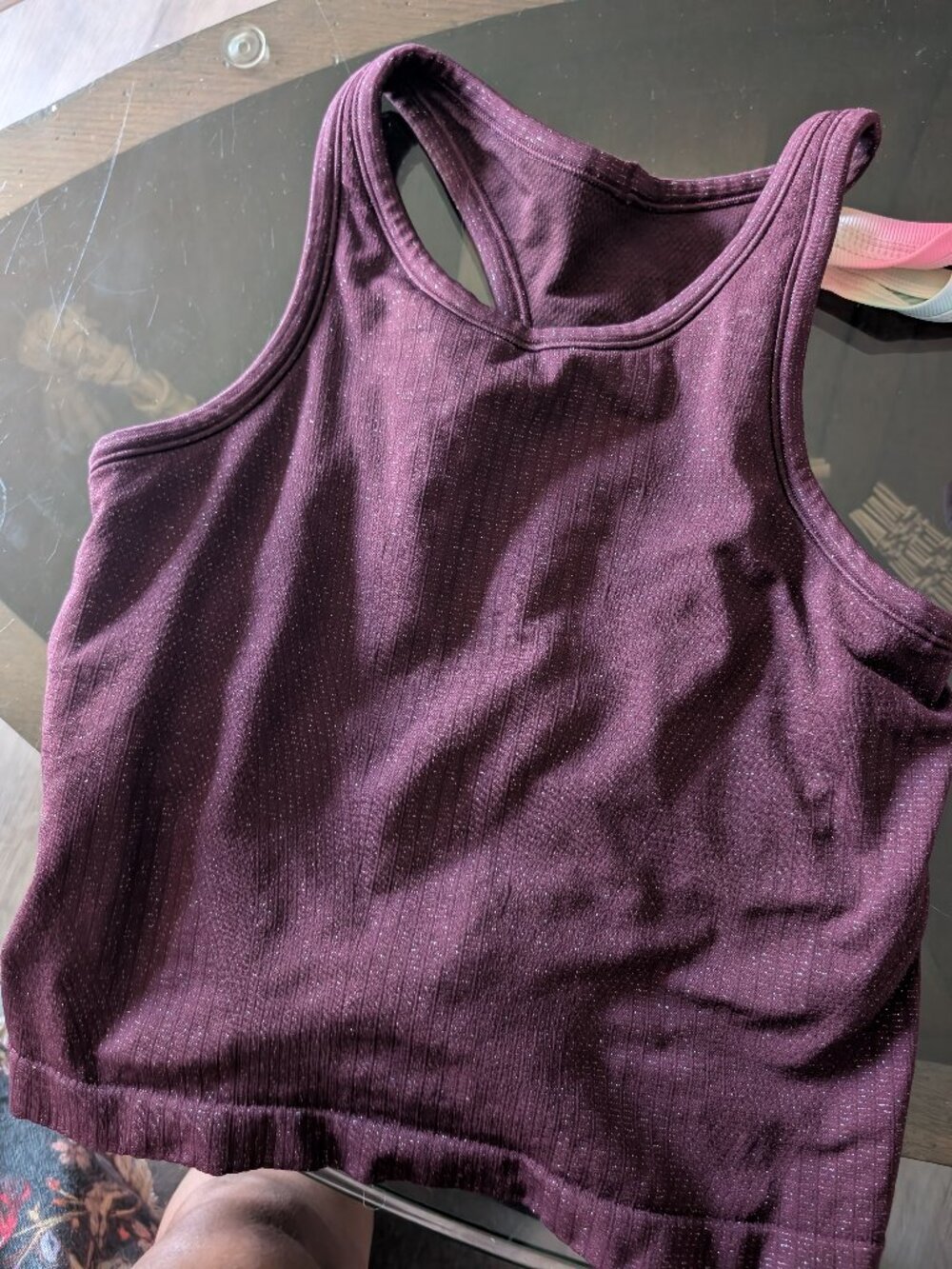 Garnet sparkle racerback tank size 8